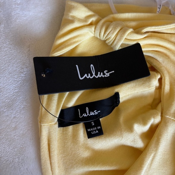New Lulus "The Real Thing" Yellow Asymmetrical One-Shoulder Maxi Dress Size S - Picture 11 of 12
